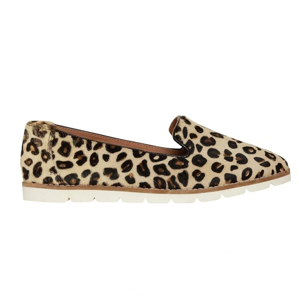 Myra Bag Women’s Slip On Sneakers Size 9 Leopard AIRY CASUAL Genuine Cowhide